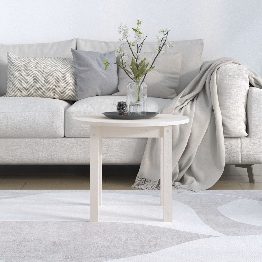 Salontafel Ø 55x45 cm massief grenenhout wit is nu te koop bij PeponiXL, paradijselijk wonen!