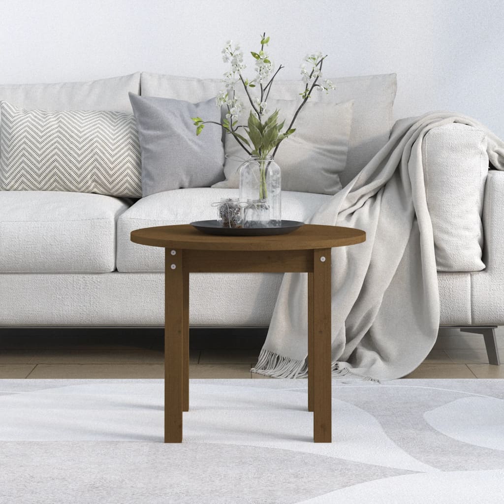 Salontafel Ø 55x45 cm massief grenenhout honingbruin is nu te koop bij PeponiXL, paradijselijk wonen!