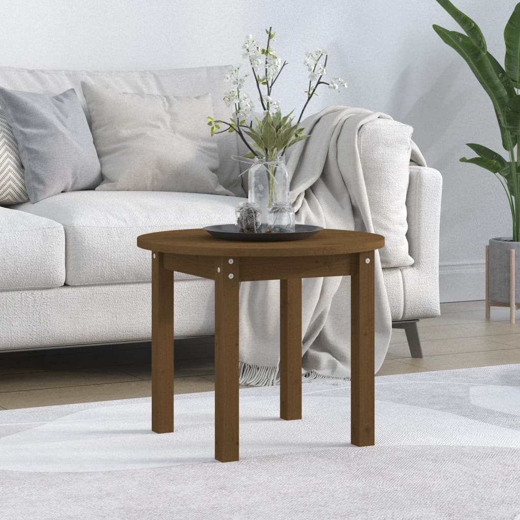Salontafel Ø 55x45 cm massief grenenhout honingbruin is nu te koop bij PeponiXL, paradijselijk wonen!