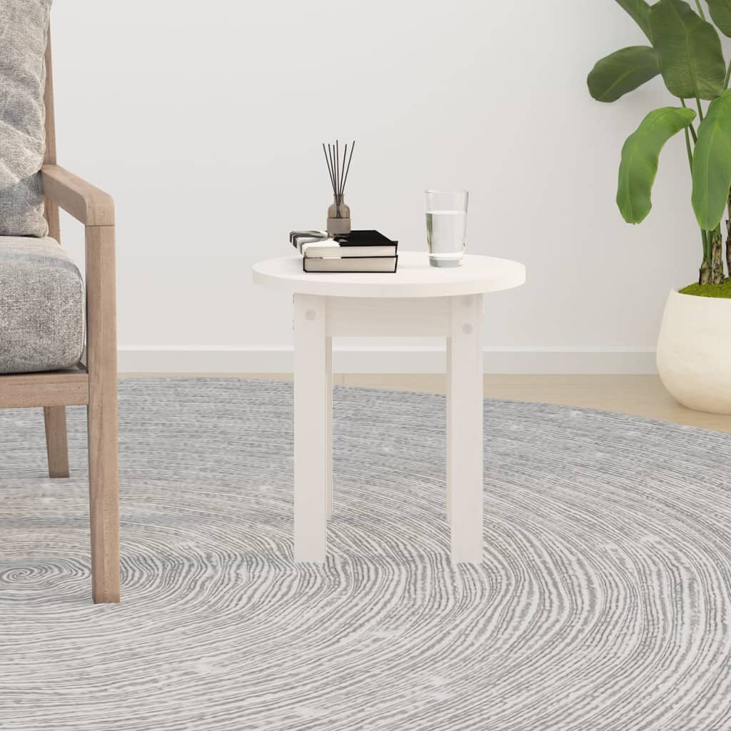 Salontafel Ø 35x35 cm massief grenenhout wit is nu te koop bij PeponiXL, paradijselijk wonen!