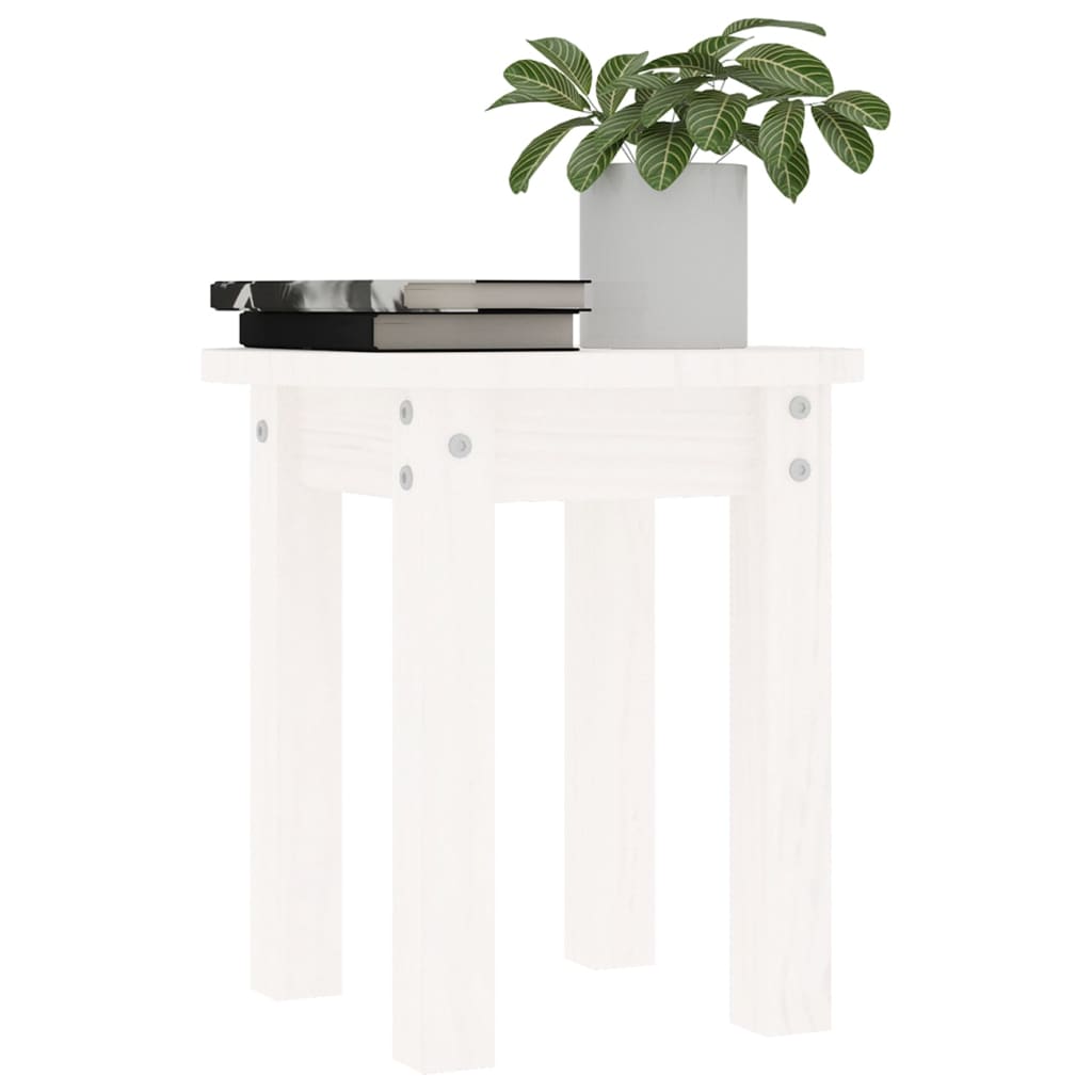Salontafel Ø 35x35 cm massief grenenhout wit is nu te koop bij PeponiXL, paradijselijk wonen!