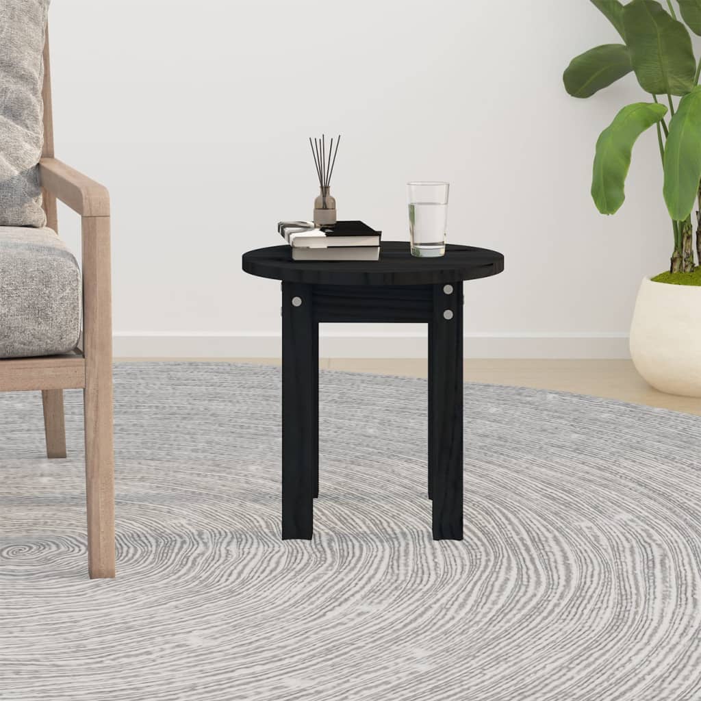 Salontafel Ø 35x35 cm massief grenenhout zwart is nu te koop bij PeponiXL, paradijselijk wonen!
