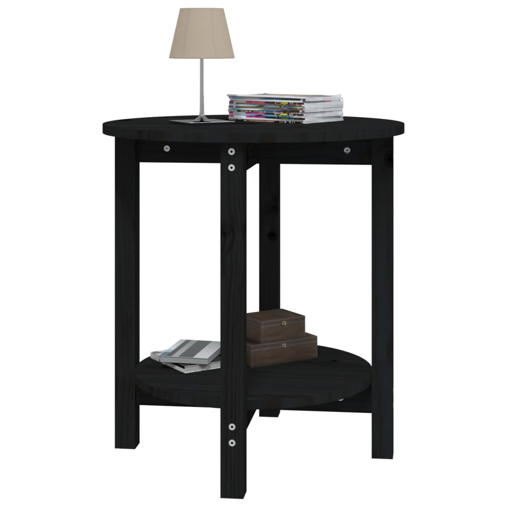 Salontafel Ø 55x60 cm massief grenenhout zwart is nu te koop bij PeponiXL, paradijselijk wonen!