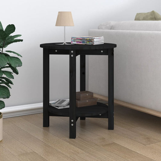 Salontafel Ø 55x60 cm massief grenenhout zwart is nu te koop bij PeponiXL, paradijselijk wonen!