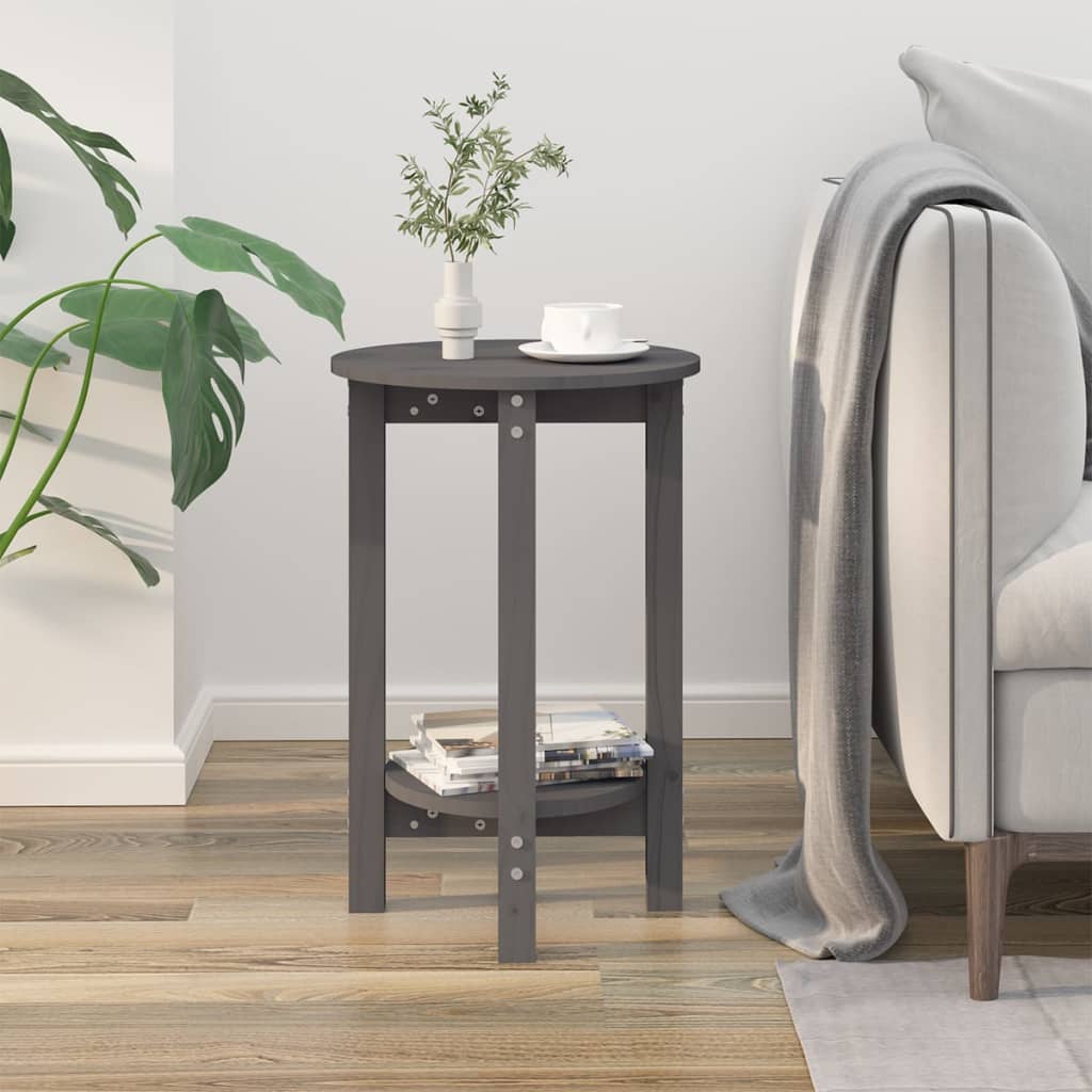 Salontafel Ø 40x60 cm massief grenenhout grijs is nu te koop bij PeponiXL, paradijselijk wonen!