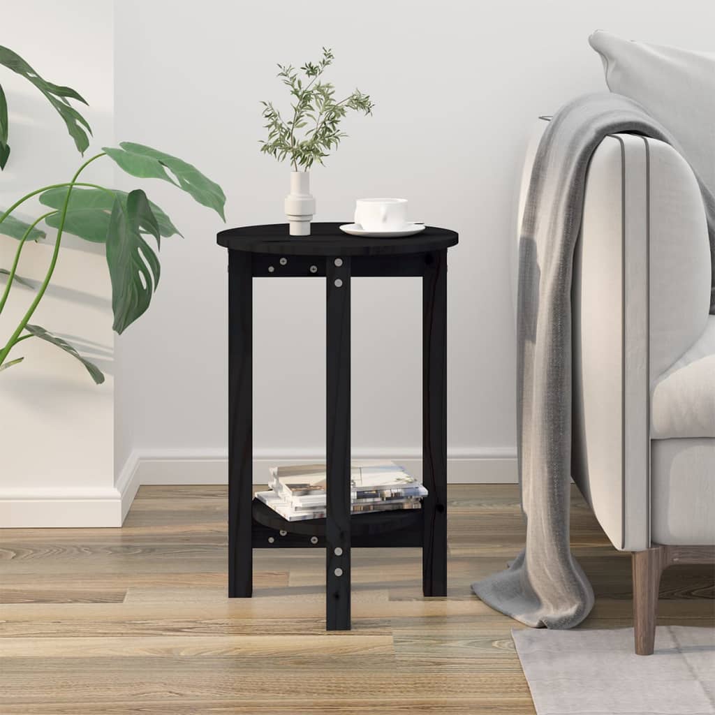 Salontafel Ø 40x60 cm massief grenenhout zwart is nu te koop bij PeponiXL, paradijselijk wonen!