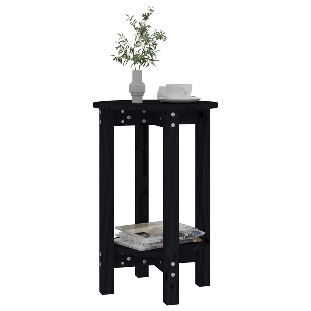 Salontafel Ø 40x60 cm massief grenenhout zwart is nu te koop bij PeponiXL, paradijselijk wonen!