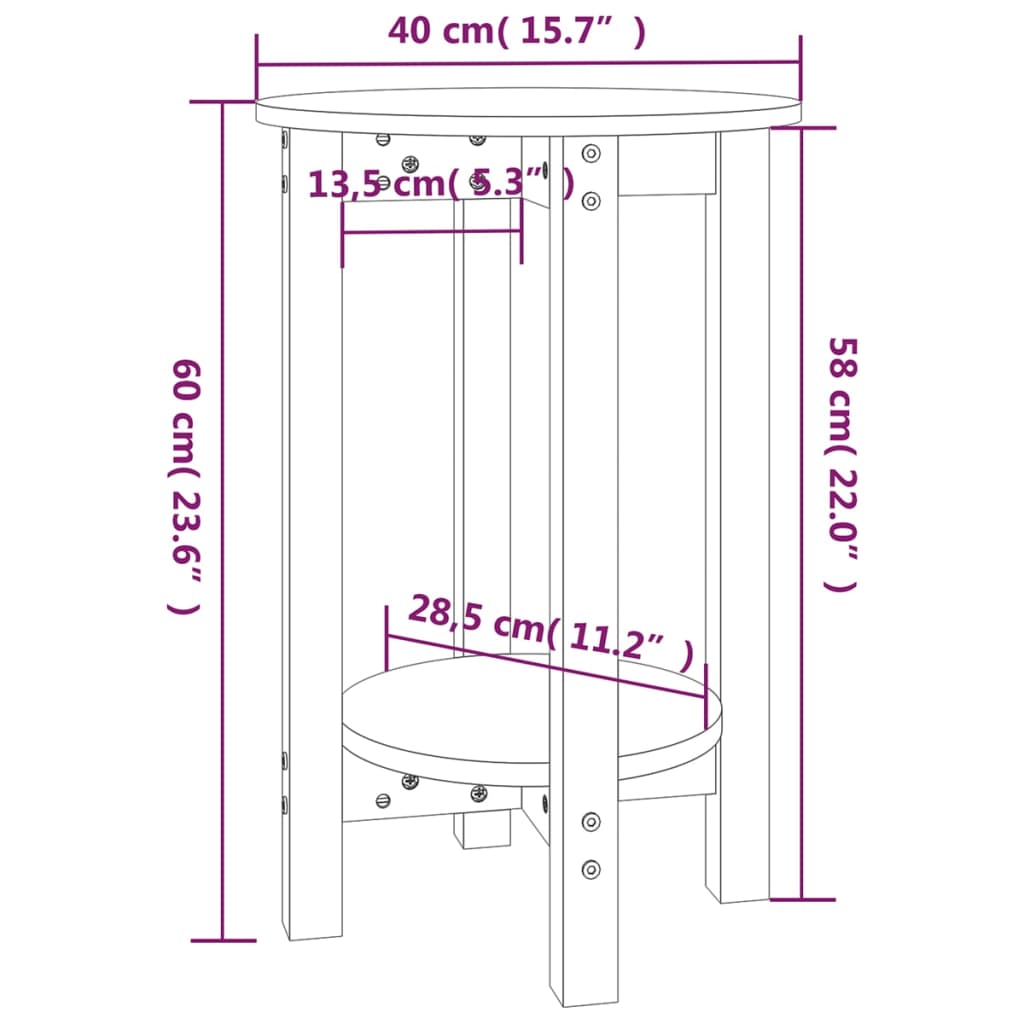 Salontafel Ø 40x60 cm massief grenenhout zwart is nu te koop bij PeponiXL, paradijselijk wonen!