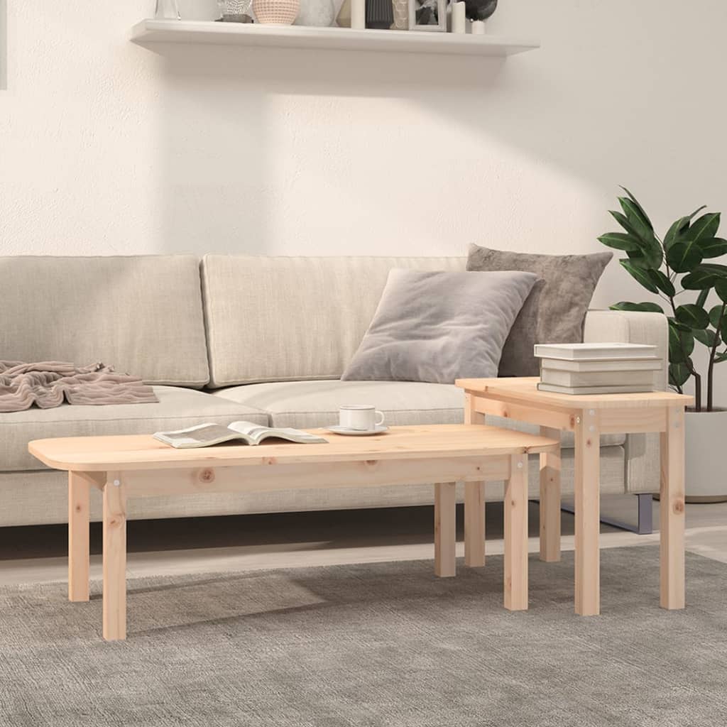 2-delige Salontafelset massief grenenhout is nu te koop bij PeponiXL, paradijselijk wonen!