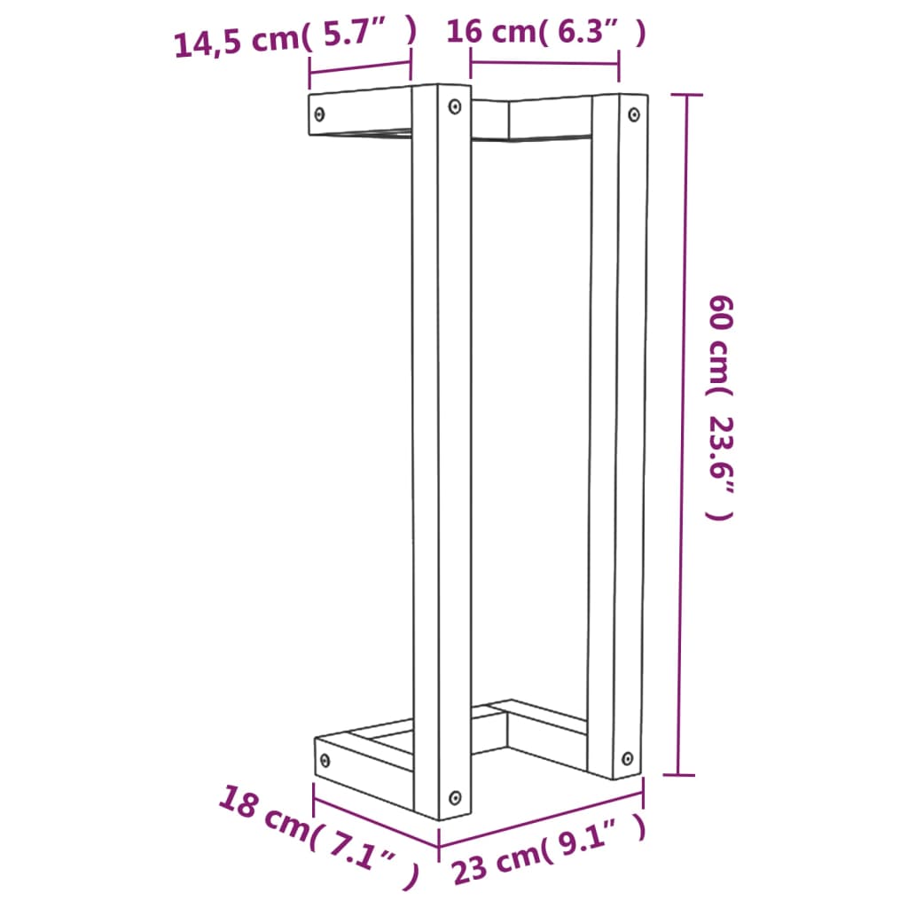 Handdoekenrek 23x18x60 cm massief grenenhout is nu te koop bij PeponiXL, paradijselijk wonen!