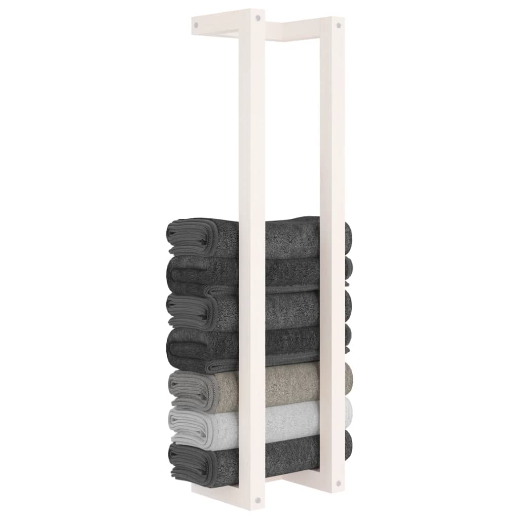 Handdoekenrek 23x18x90 cm massief grenenhout wit is nu te koop bij PeponiXL, paradijselijk wonen!
