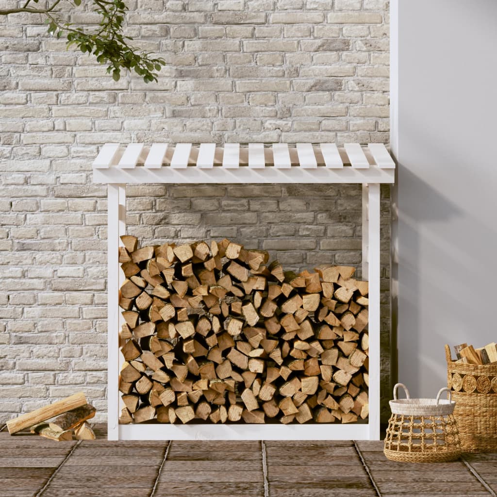 Haardhoutrek 108x64,5x110 cm massief grenenhout wit is nu te koop bij PeponiXL, paradijselijk wonen!