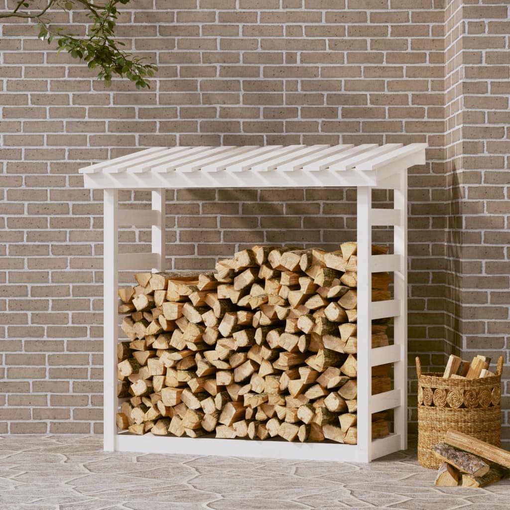 Haardhoutrek 108x64,5x110 cm massief grenenhout wit is nu te koop bij PeponiXL, paradijselijk wonen!