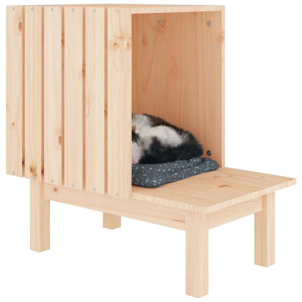 Kattenhuis 60x36x60 cm massief grenenhout is nu te koop bij PeponiXL, paradijselijk wonen!