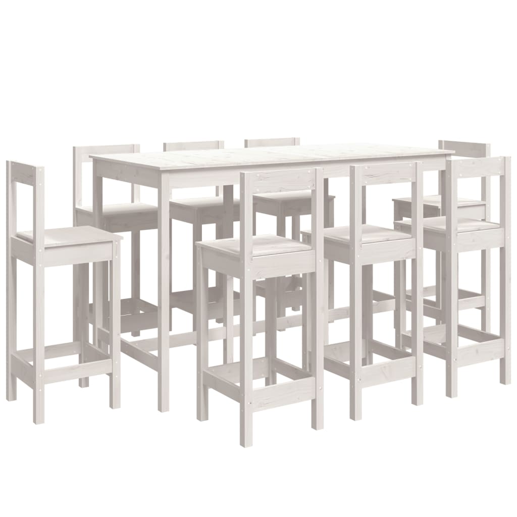 9-delige Barset massief grenenhout wit is nu te koop bij PeponiXL, paradijselijk wonen!