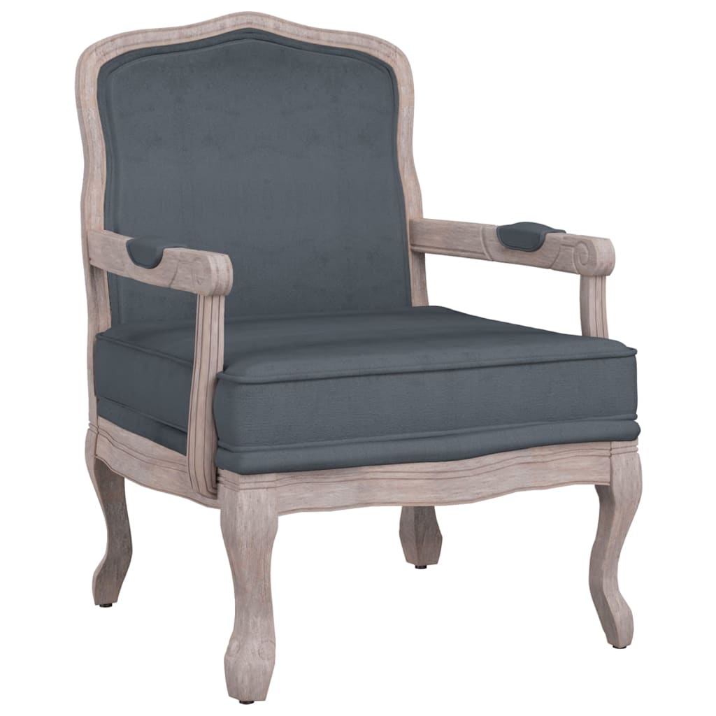 Fauteuil 64x64x90 cm fluweel donkergrijs is nu te koop bij PeponiXL, paradijselijk wonen!