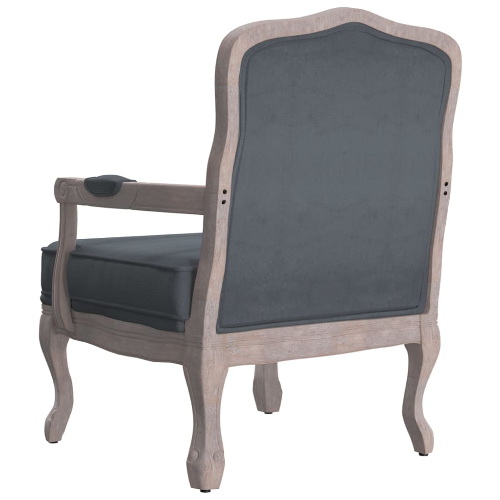 Fauteuil 64x64x90 cm fluweel donkergrijs is nu te koop bij PeponiXL, paradijselijk wonen!