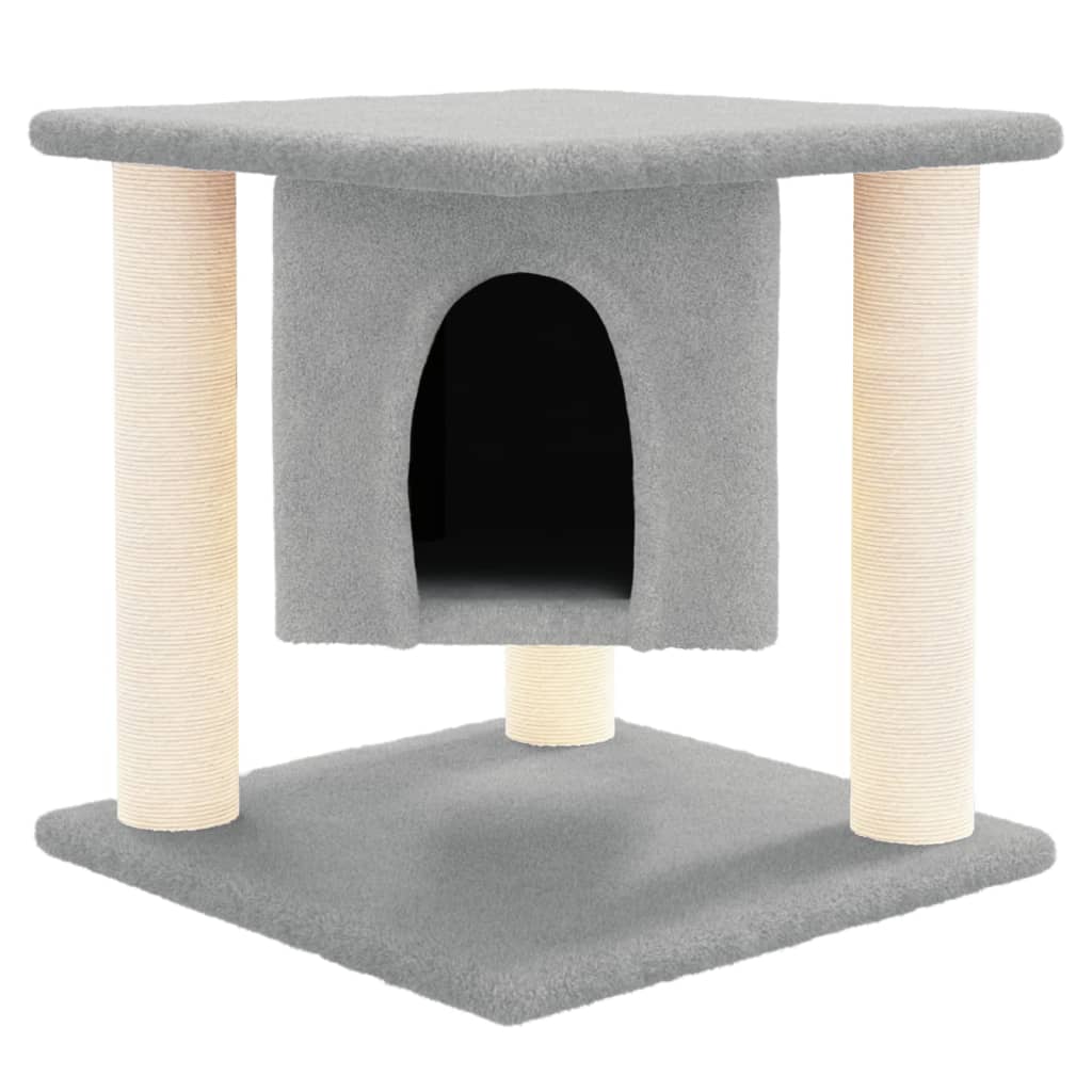 Kattenmeubel met sisal krabpalen 37 cm lichtgrijs is nu te koop bij PeponiXL, paradijselijk wonen!