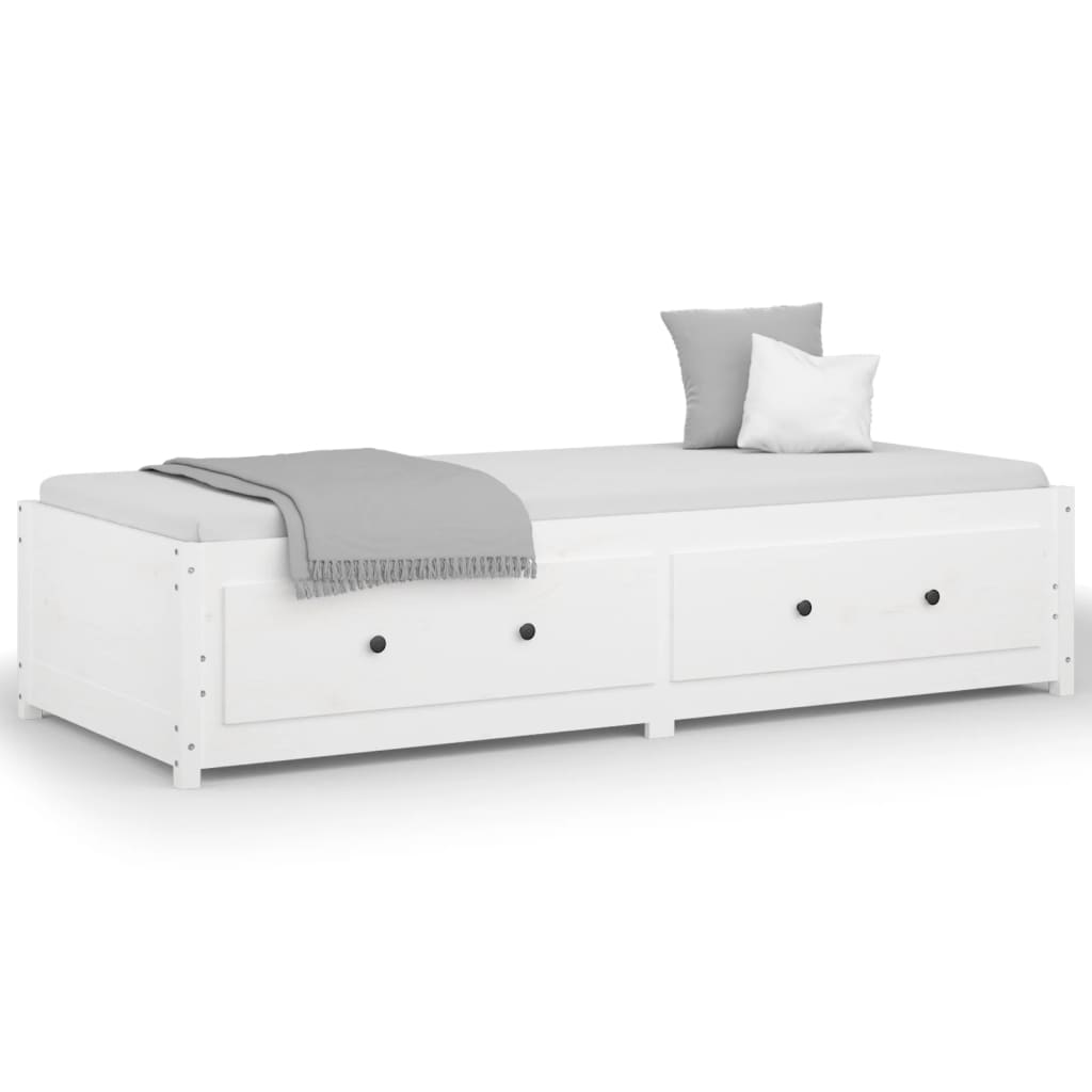 Slaapbank 90x190 cm massief grenenhout wit