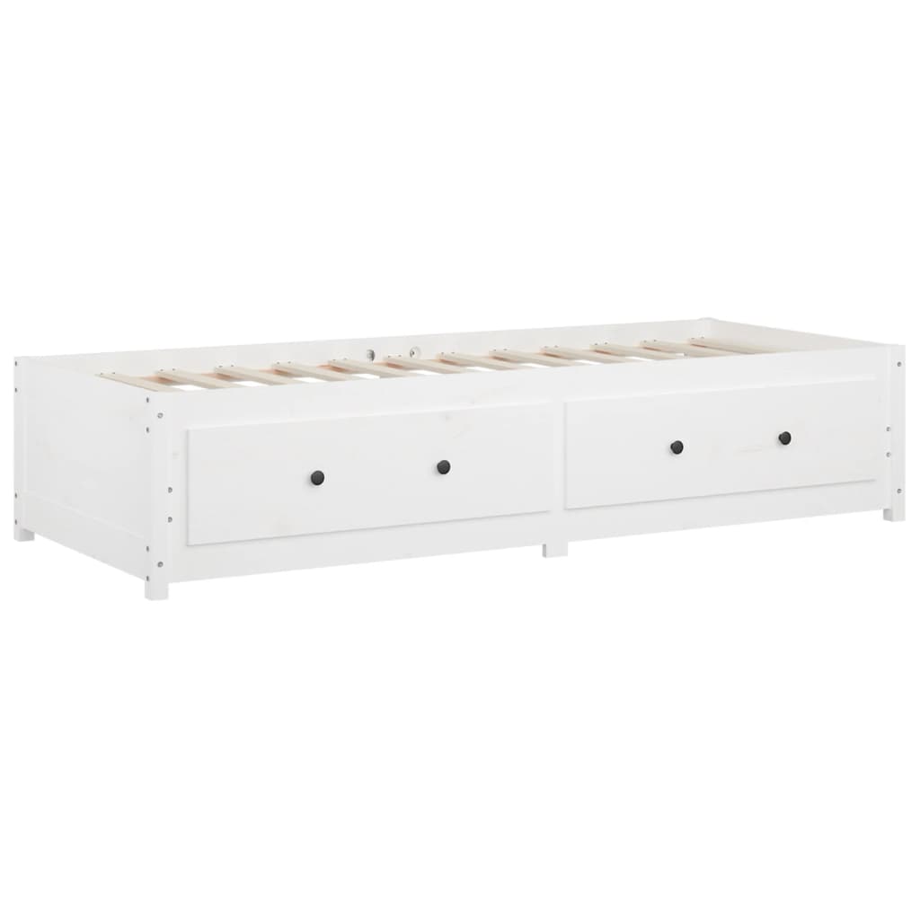 Slaapbank 90x190 cm massief grenenhout wit