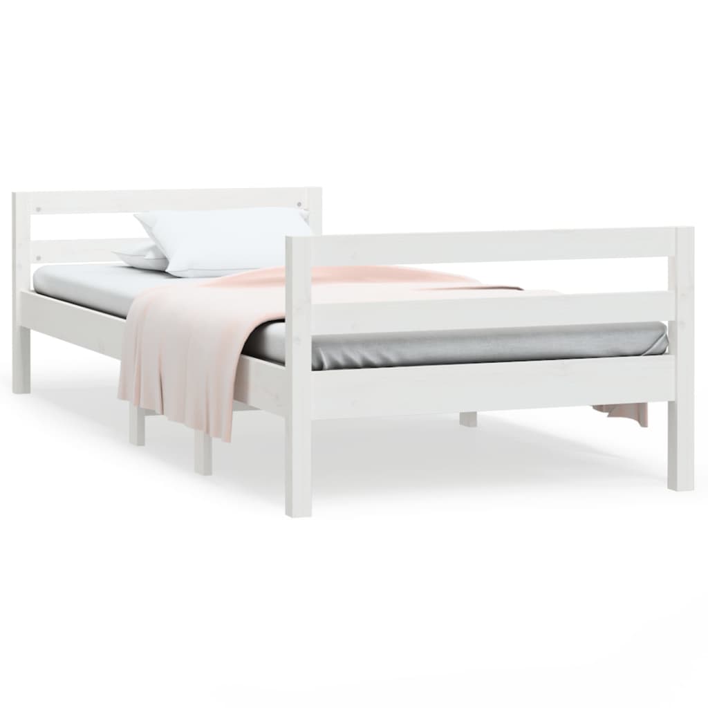 Bedframe zonder matras massief grenenhout wit 80x200 cm is nu te koop bij PeponiXL, paradijselijk wonen!