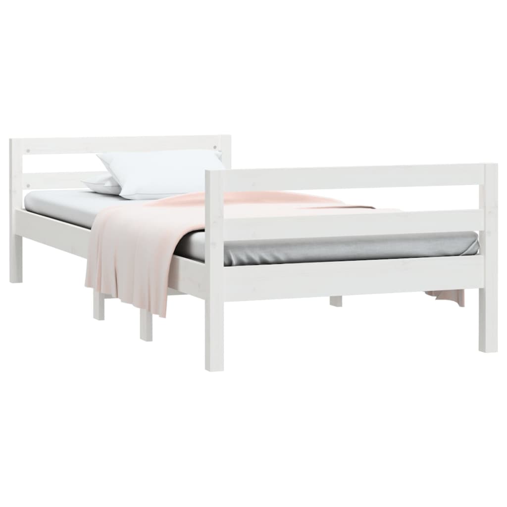 Bedframe zonder matras massief grenenhout wit 75x190 cm is nu te koop bij PeponiXL, paradijselijk wonen!