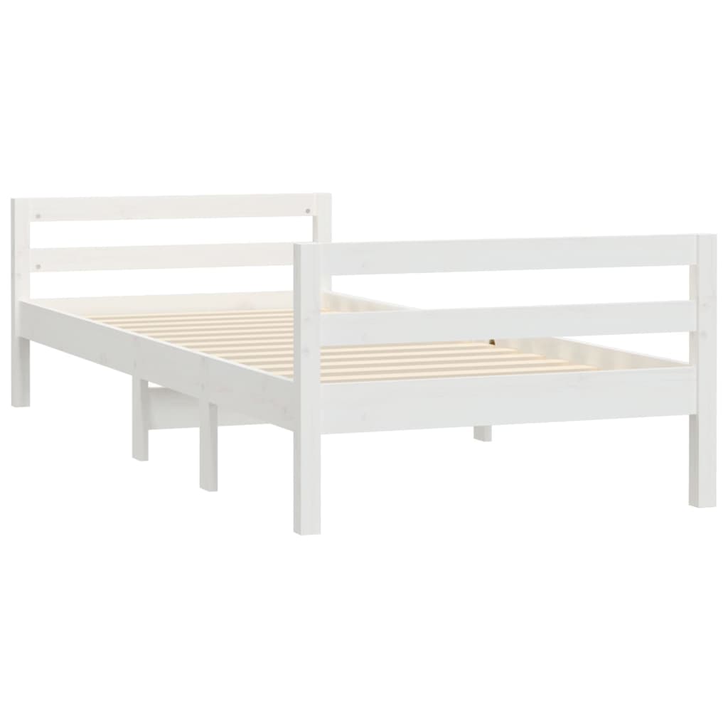 Bedframe zonder matras massief grenenhout wit 75x190 cm is nu te koop bij PeponiXL, paradijselijk wonen!