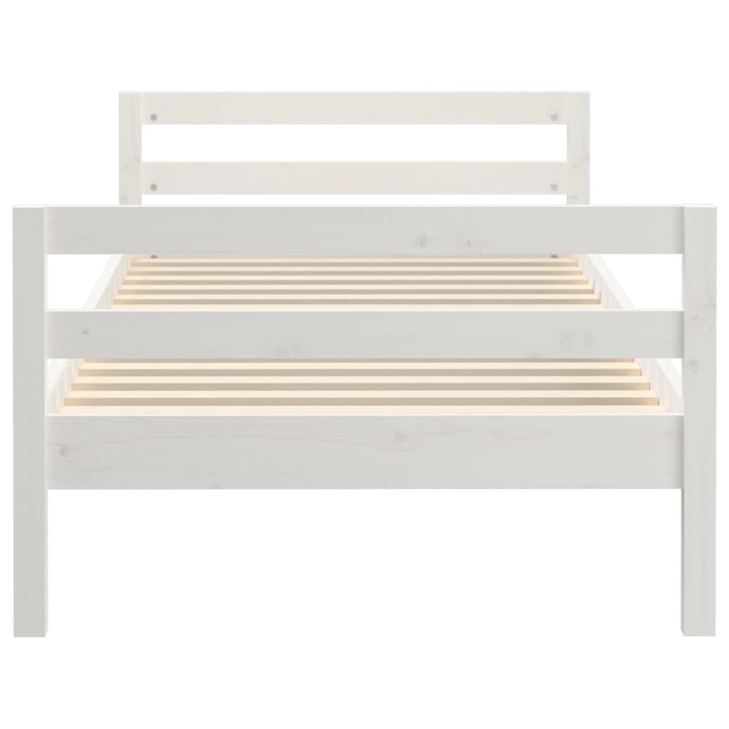 Bedframe zonder matras massief grenenhout wit 75x190 cm is nu te koop bij PeponiXL, paradijselijk wonen!