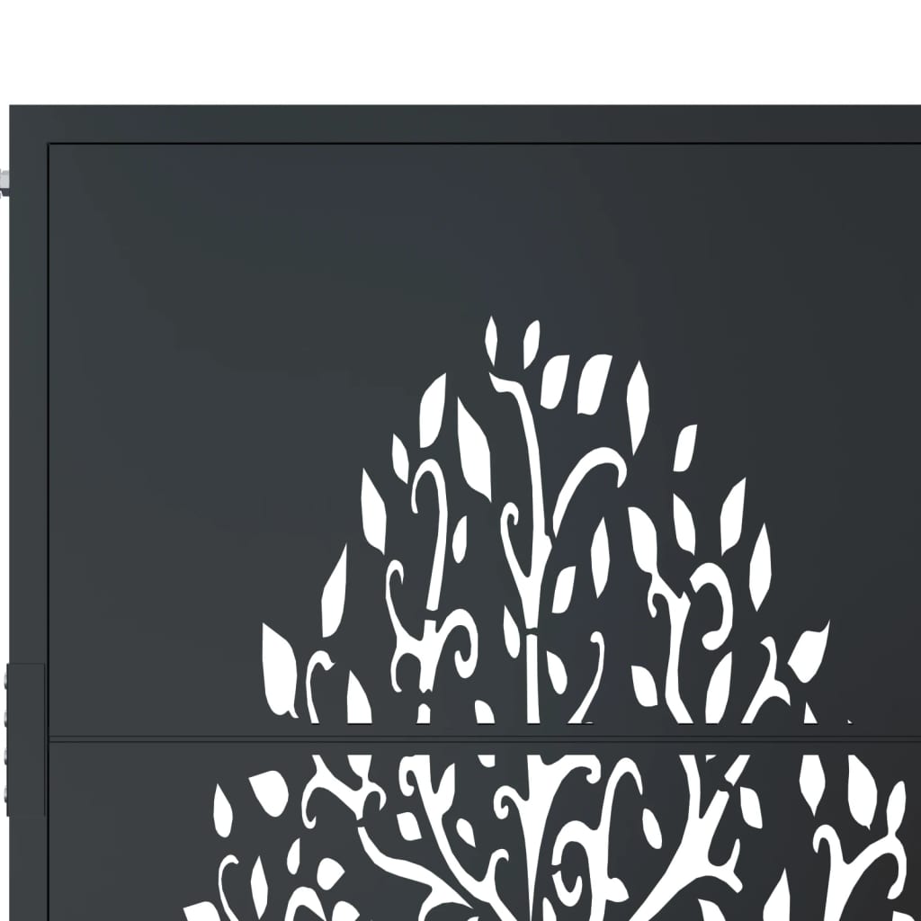 Poort 100x150 cm met boomontwerp staal antracietkleurig is nu te koop bij PeponiXL, paradijselijk wonen!