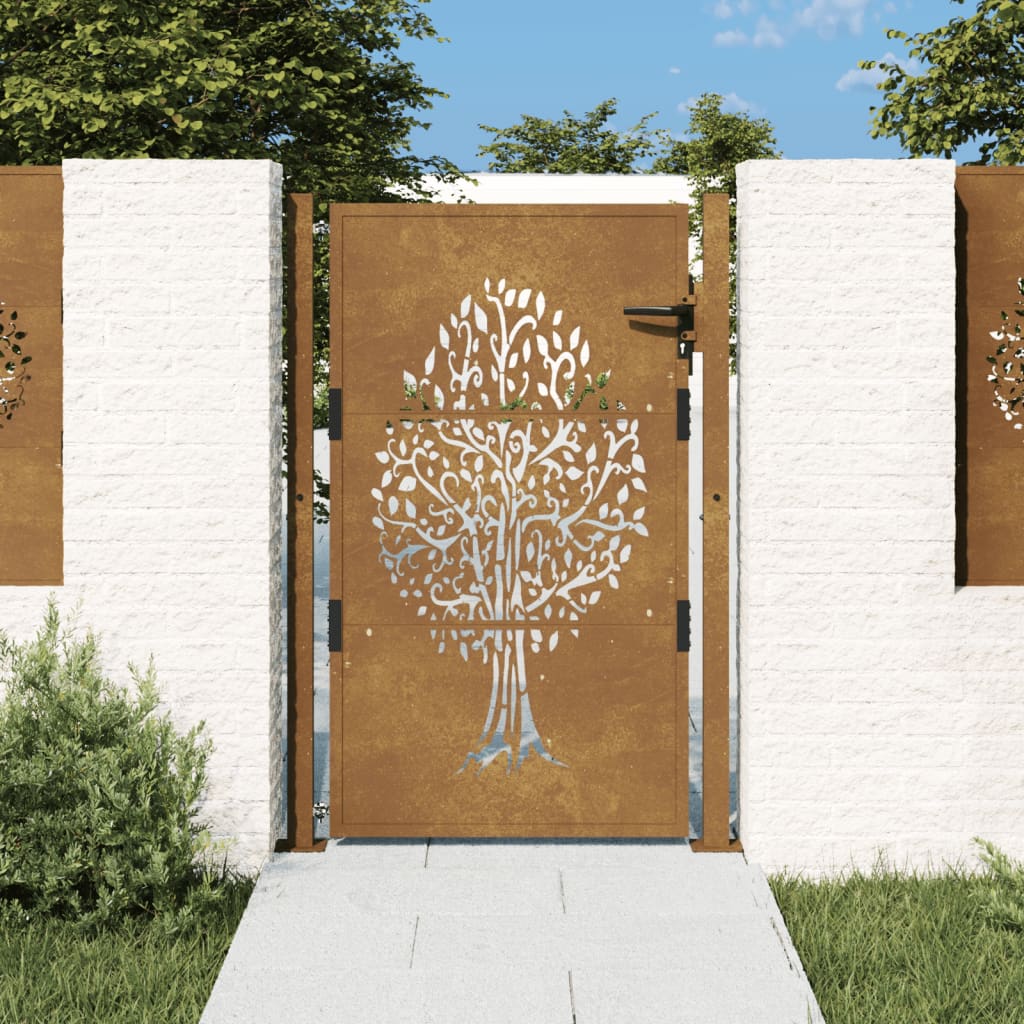 Poort 100x150 cm boomontwerp cortenstaal is nu te koop bij PeponiXL, paradijselijk wonen!