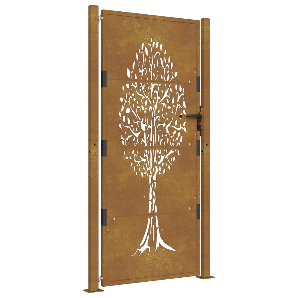 Poort 100x175 cm boomontwerp cortenstaal is nu te koop bij PeponiXL, paradijselijk wonen!