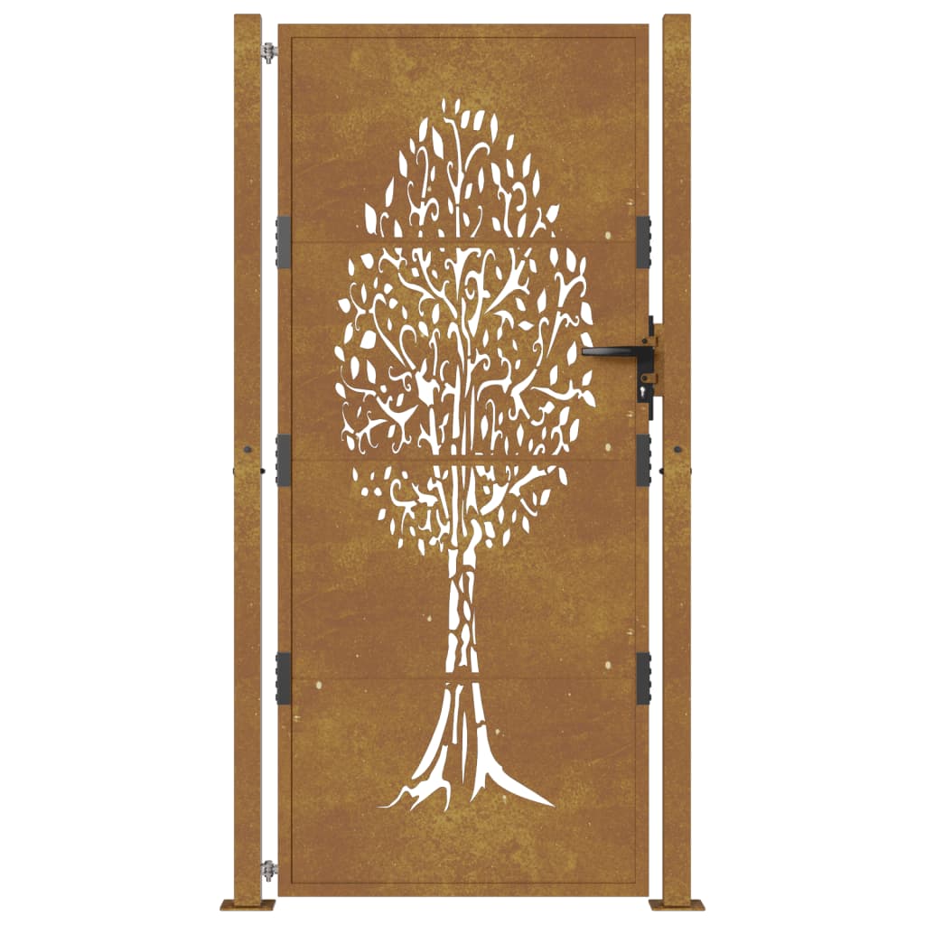 Poort 100x175 cm boomontwerp cortenstaal is nu te koop bij PeponiXL, paradijselijk wonen!