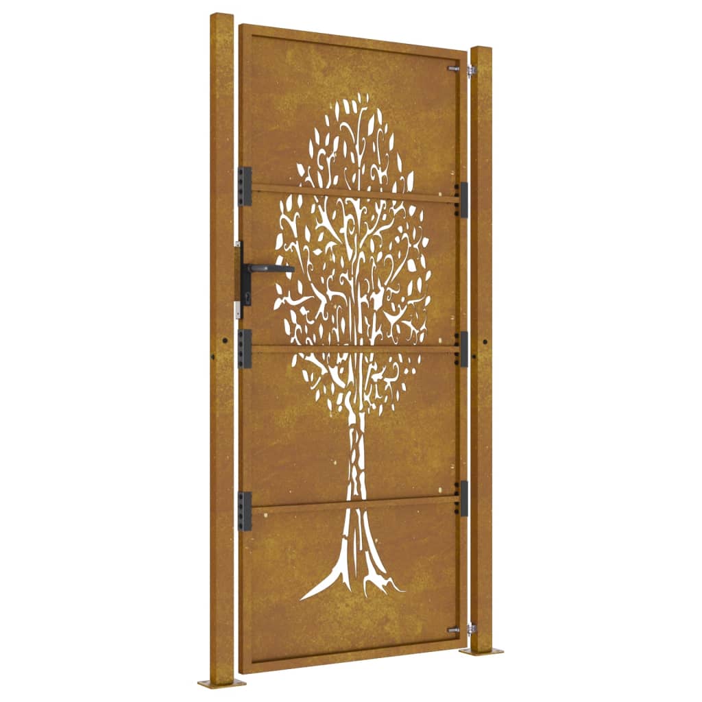 Poort 100x175 cm boomontwerp cortenstaal is nu te koop bij PeponiXL, paradijselijk wonen!