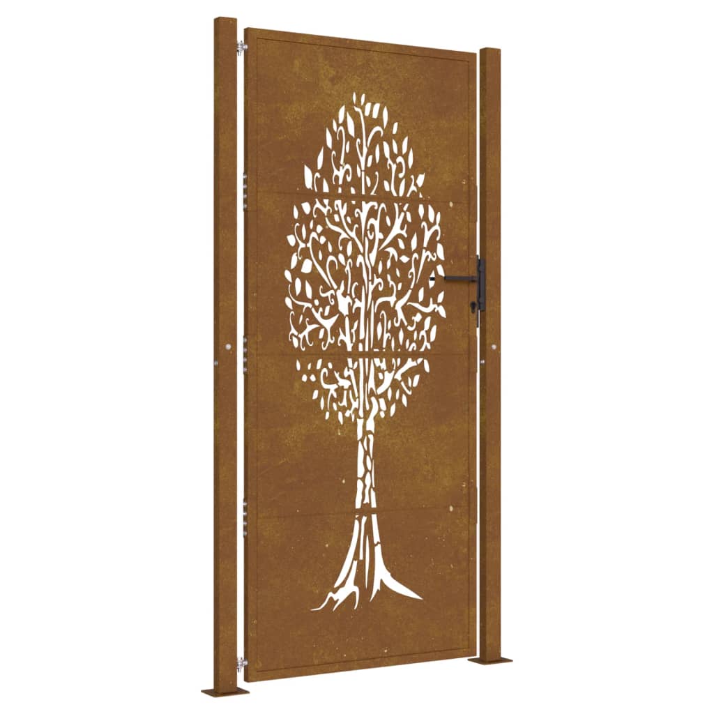 Poort 100x200 cm cortenstaal boom ontwerp is nu te koop bij PeponiXL, paradijselijk wonen!