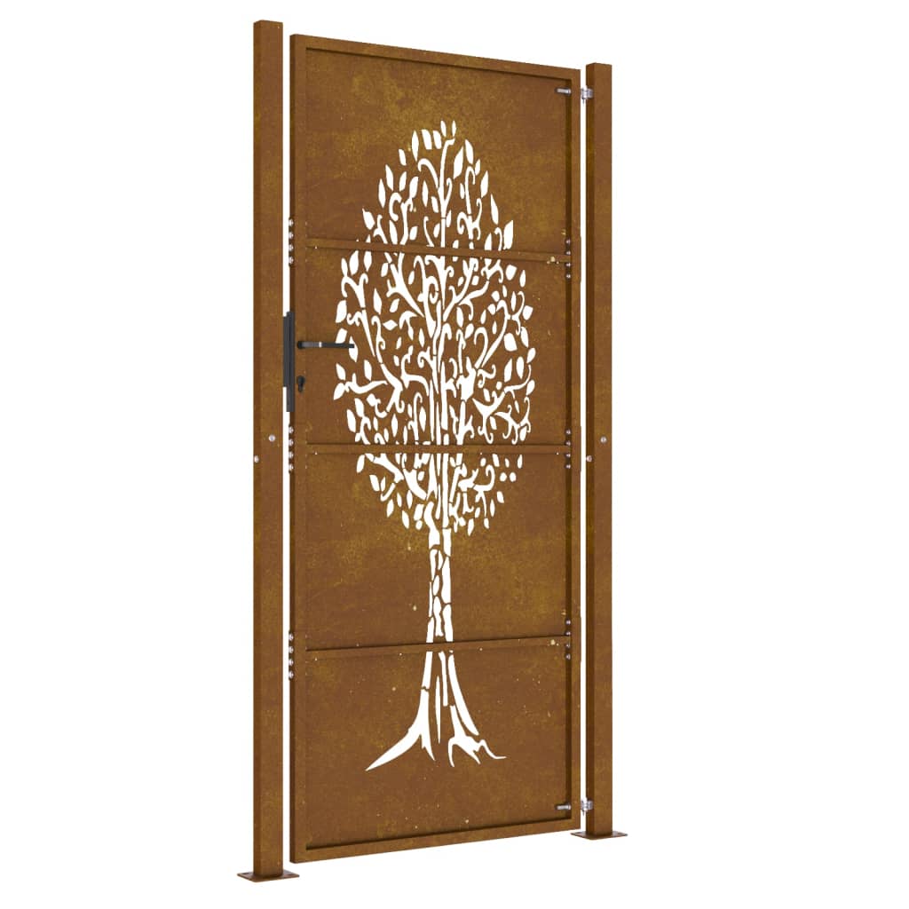 Poort 100x200 cm cortenstaal boom ontwerp is nu te koop bij PeponiXL, paradijselijk wonen!