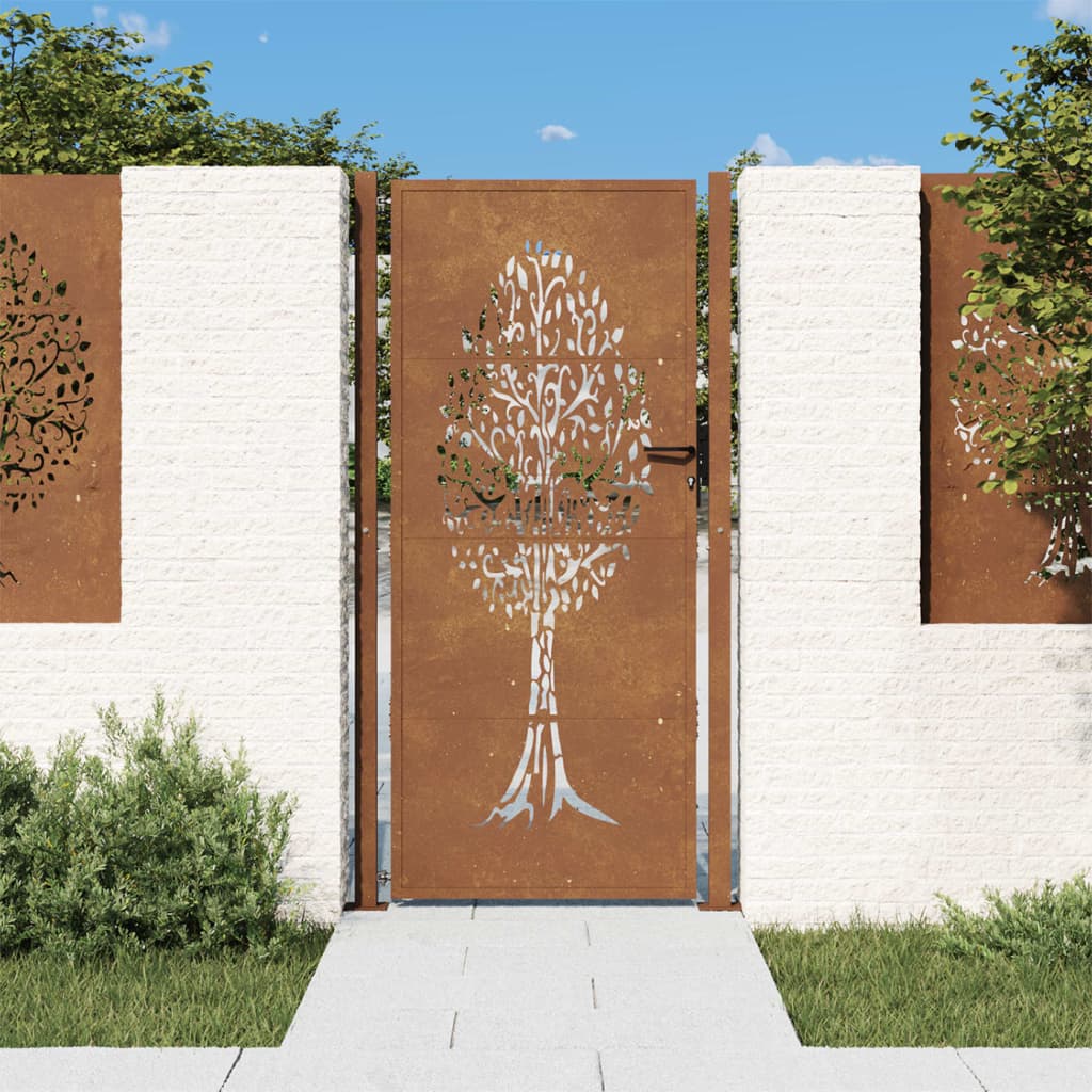 Poort 100x200 cm cortenstaal boom ontwerp is nu te koop bij PeponiXL, paradijselijk wonen!