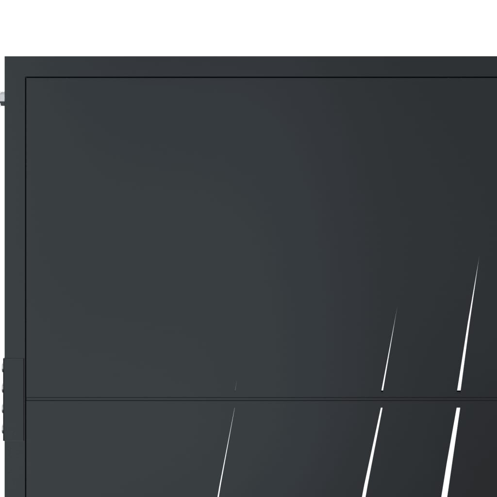 Poort 100x200 cm met grasontwerp staal antracietkleurig is nu te koop bij PeponiXL, paradijselijk wonen!