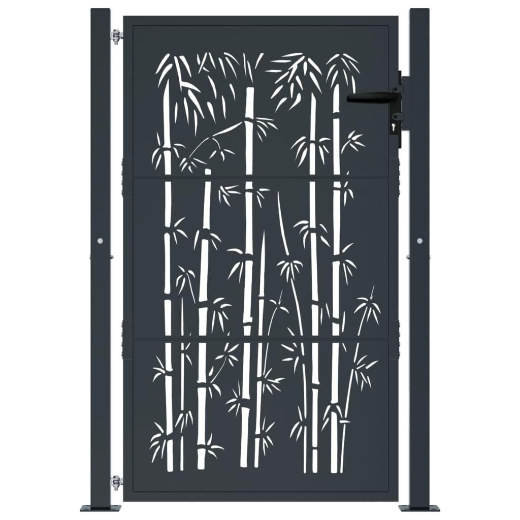 Poort met bamboe-ontwerp 100x125 cm staal antracietkleurig is nu te koop bij PeponiXL, paradijselijk wonen!