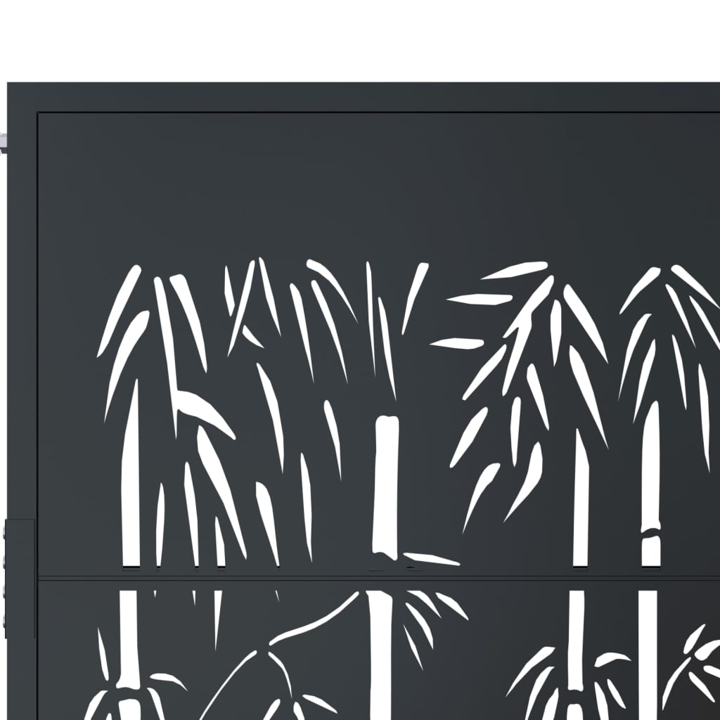 Poort met bamboe-ontwerp 100x175 cm staal antracietkleurig is nu te koop bij PeponiXL, paradijselijk wonen!