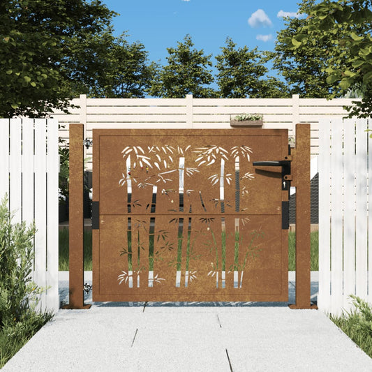 Poort met bamboe-ontwerp 100x75 cm cortenstaal is nu te koop bij PeponiXL, paradijselijk wonen!