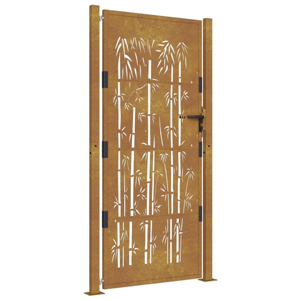 Poort met bamboe-ontwerp 100x200 cm cortenstaal is nu te koop bij PeponiXL, paradijselijk wonen!