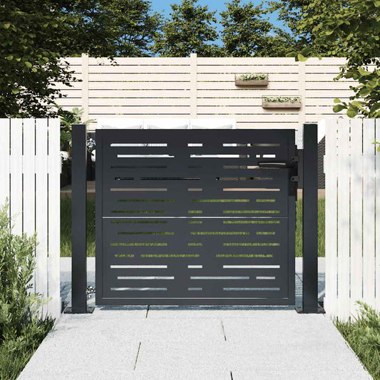 Poort 100x75 cm met vierkantontwerp staal antracietkleurig is nu te koop bij PeponiXL, paradijselijk wonen!