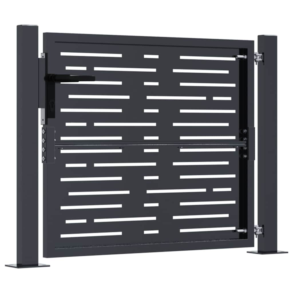 Poort 100x100 cm met vierkant staal antracietkleurig is nu te koop bij PeponiXL, paradijselijk wonen!