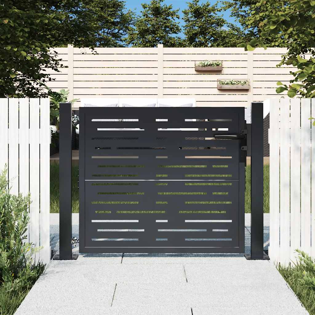 Poort 100x100 cm met vierkant staal antracietkleurig is nu te koop bij PeponiXL, paradijselijk wonen!