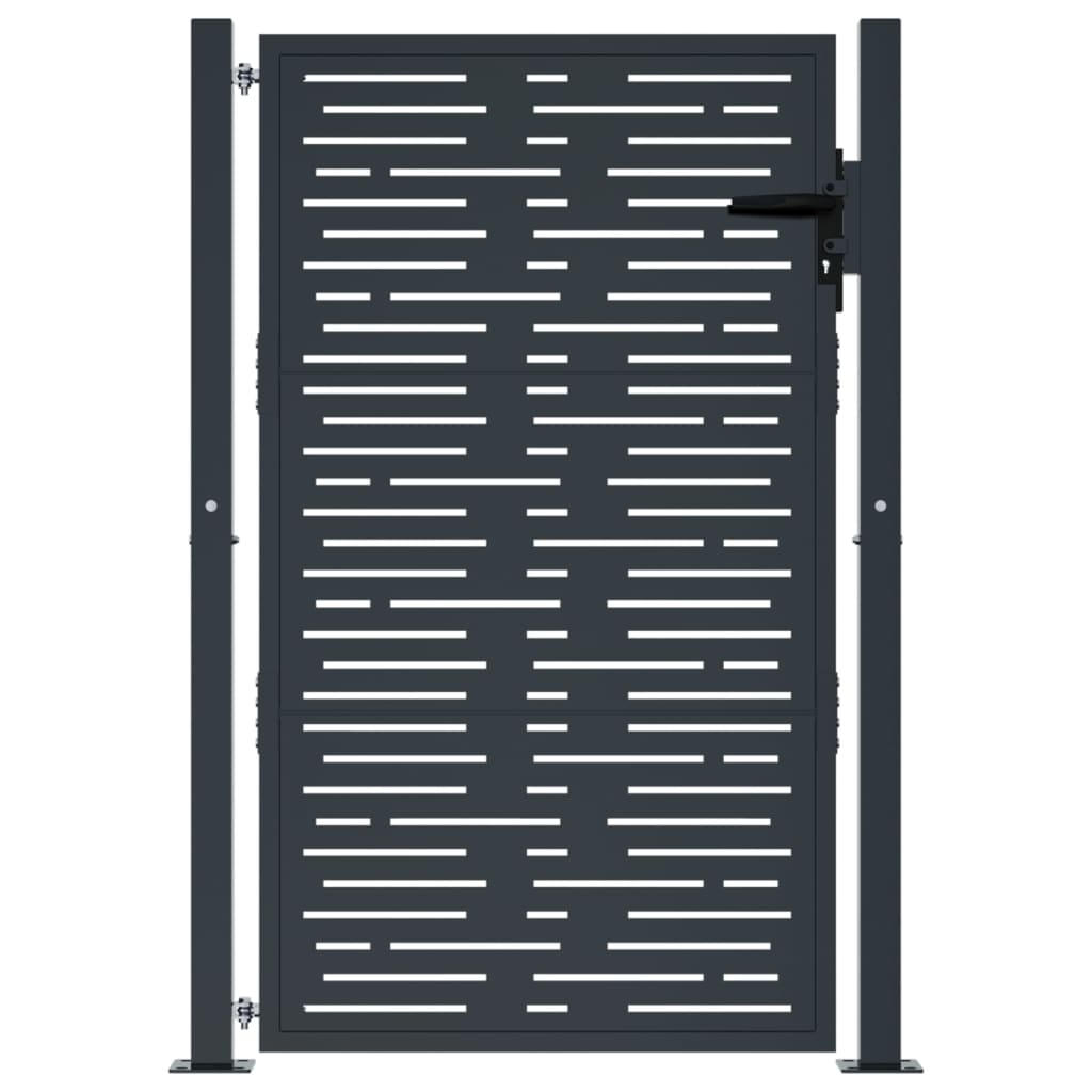 Poort 100x125 cm met vierkant staal antracietkleurig is nu te koop bij PeponiXL, paradijselijk wonen!