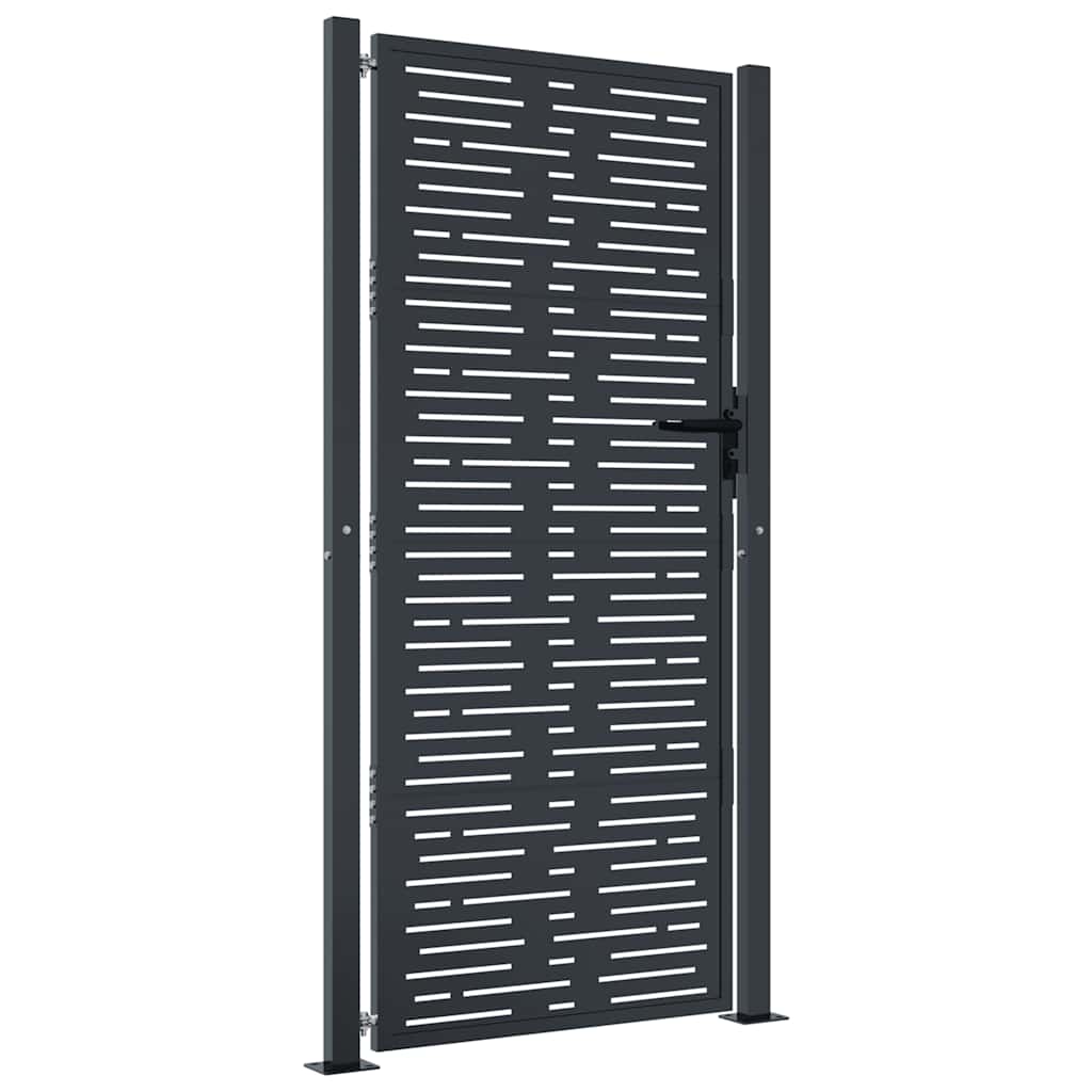 Poort 100x175 cm met vierkant staal antracietkleurig is nu te koop bij PeponiXL, paradijselijk wonen!