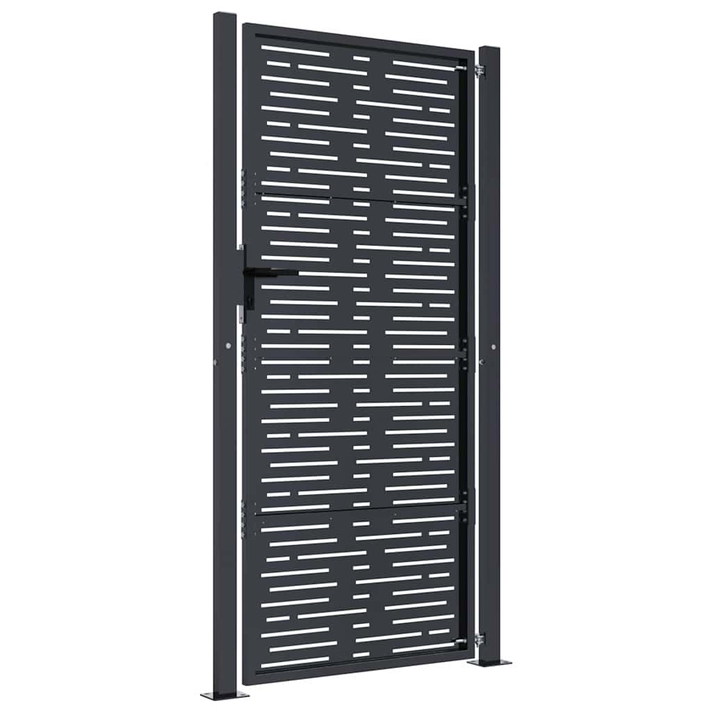 Poort 100x175 cm met vierkant staal antracietkleurig is nu te koop bij PeponiXL, paradijselijk wonen!