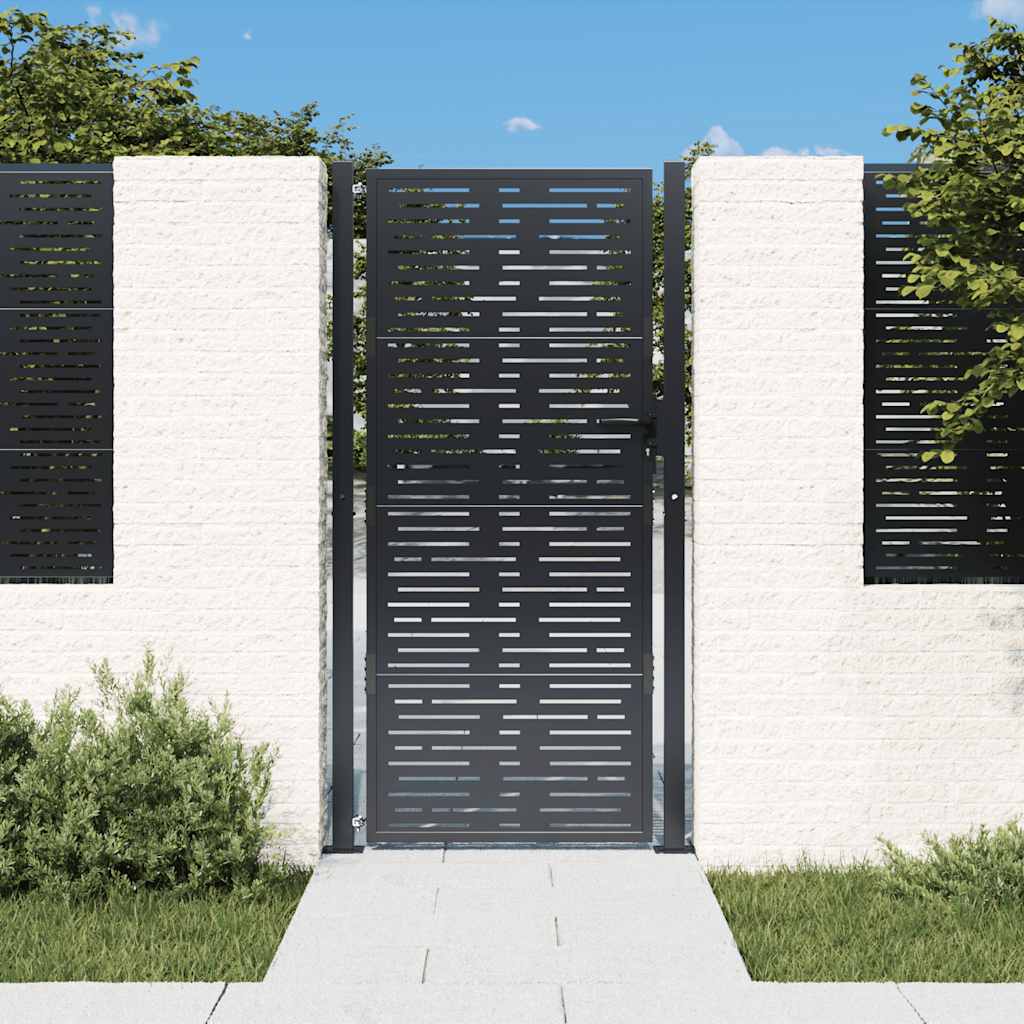 Poort 100x175 cm met vierkant staal antracietkleurig is nu te koop bij PeponiXL, paradijselijk wonen!