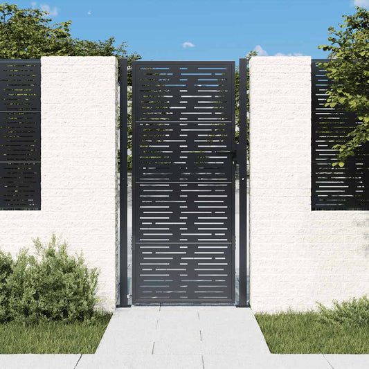 Poort 100x175 cm met vierkant staal antracietkleurig is nu te koop bij PeponiXL, paradijselijk wonen!