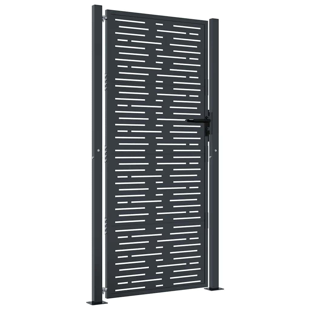 Poort 100x200 cm met vierkant staal antracietkleurig is nu te koop bij PeponiXL, paradijselijk wonen!